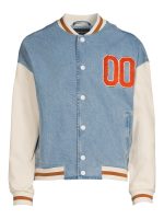 No Boundaries Men's & Big Men's Denim Varsity Jacket, Sizes XS-5XL - Image 5