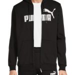 Puma Men's and Big Men's Essential Logo Full Zip Fleece Hoodie, Sizes up to XXL